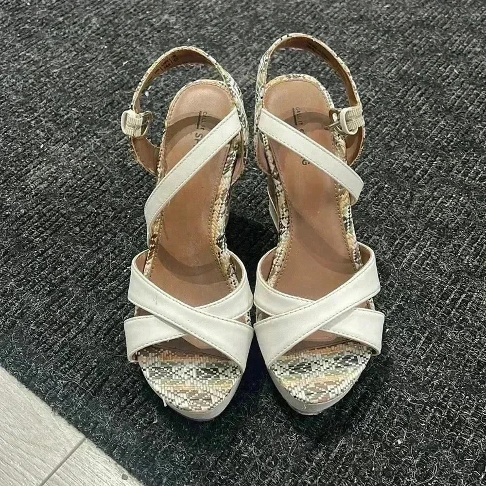 Call  it spring white wedge sandal